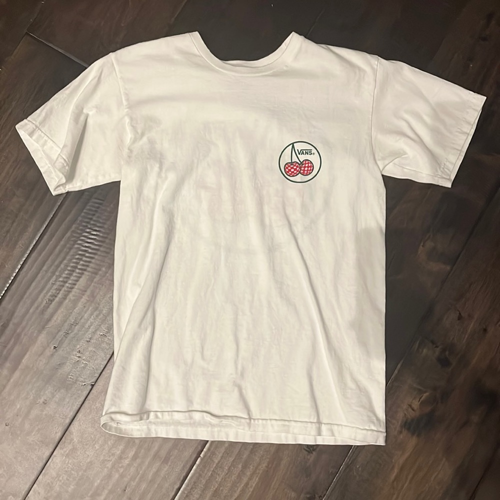 Vans white logo cherry checker t-shirt